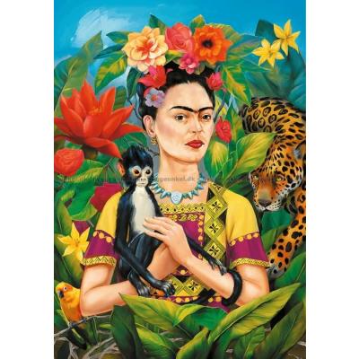 Billede af Frida Kahlo: Blandt dyr og blomster i junglen, 1000 brikker
