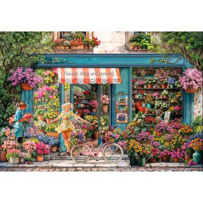 Billede af Den farverige blomsterbutik, 1000 brikker