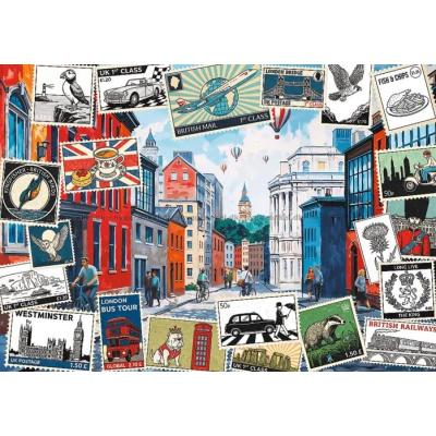 Billede af Postkort: London i farver, 500 brikker