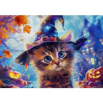 Billede af Katte heksen i måneskin, 1000 brikker