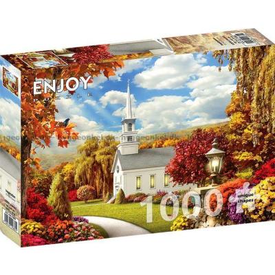 Billede af Kirken ved efterårstide, 1000 brikker