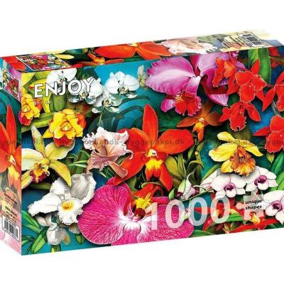 Billede af Blomstrende orkideer, 1000 brikker