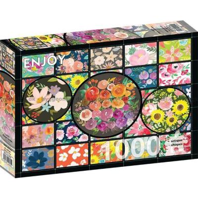 Billede af Collage af blomster i flor, 1000 brikker