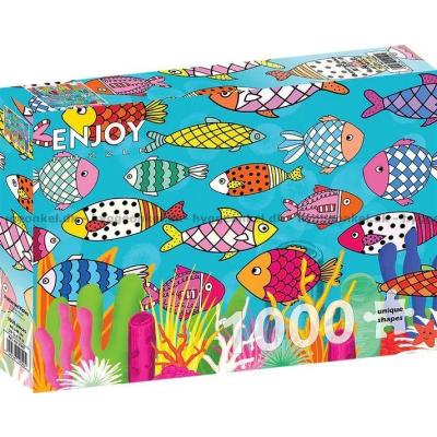 Billede af Farverige fiskefanter, 1000 brikker