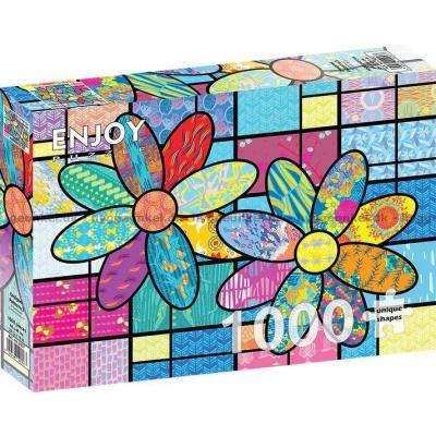 Billede af Farverige blomsterfelter, 1000 brikker