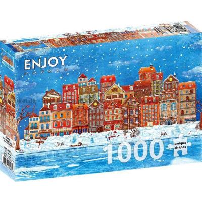 Billede af Snefnug over torvet, 1000 brikker
