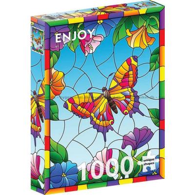 Billede af Sommerfugl i glasmosaik, 1000 brikker