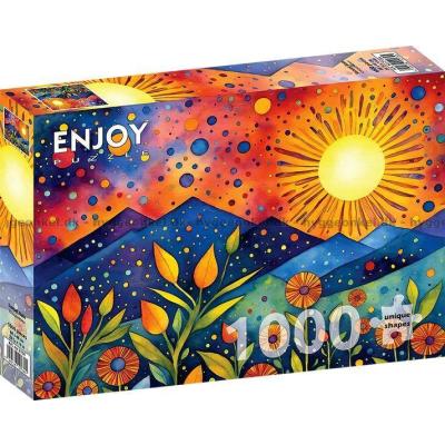 Billede af Solens aftendans over bjergene, 1000 brikker