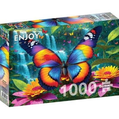 Billede af Sommerfugledans ved vandfaldet, 1000 brikker