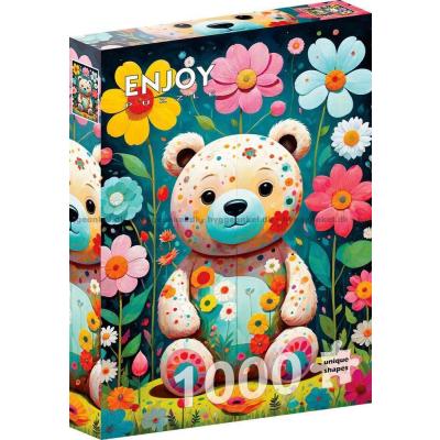 Billede af Bamsen mellem blomster, 1000 brikker