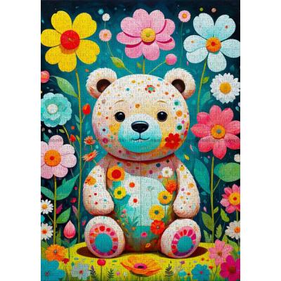 Billede af Bamsen mellem blomster, 1000 brikker