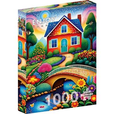 Billede af Det hyggelige hus ved broen, 1000 brikker