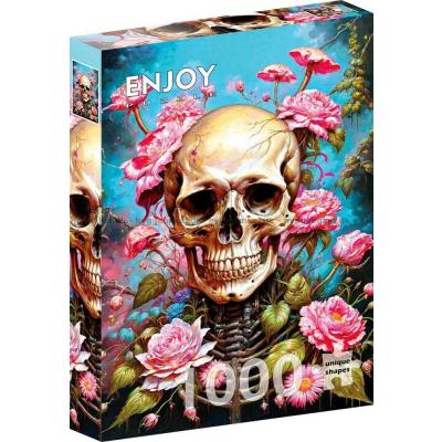 Billede af Kranium blandt blomster, 1000 brikker