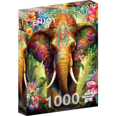 Billede af Elefantens farverige vandring, 1000 brikker