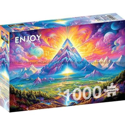 Billede af Solnedgang bag bjergtoppen, 1000 brikker