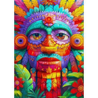 Billede af Farverig totem, 1000 brikker