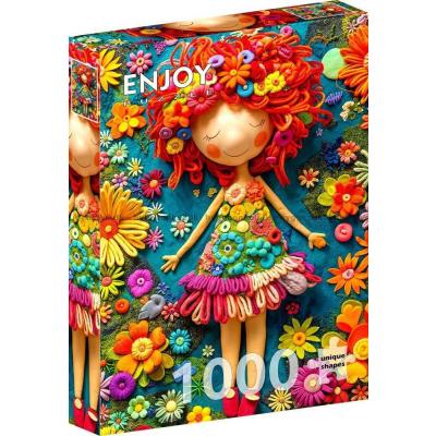 Billede af Blomsterpige i garn, 1000 brikker