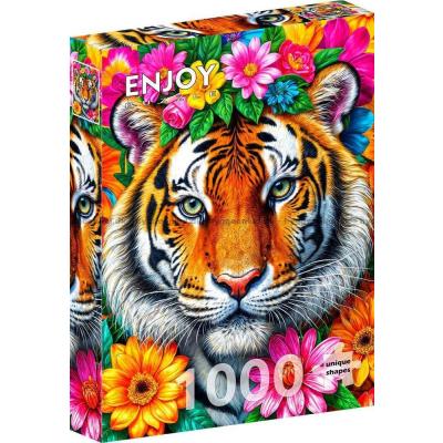 Billede af Blomsterkrans om tigeren, 1000 brikker