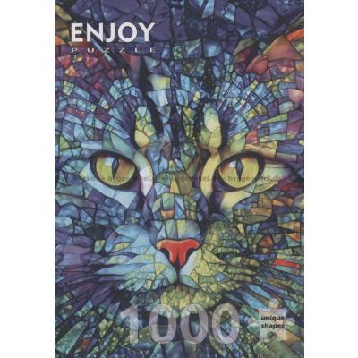 Billede af Katten i glasmosaik, 1000 brikker
