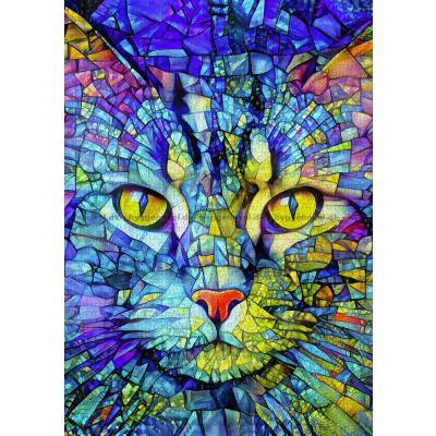 Billede af Katten i glasmosaik, 1000 brikker