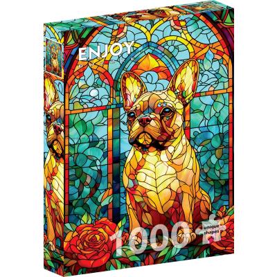 Fransk bulldog i mosaik, 1000 brikker