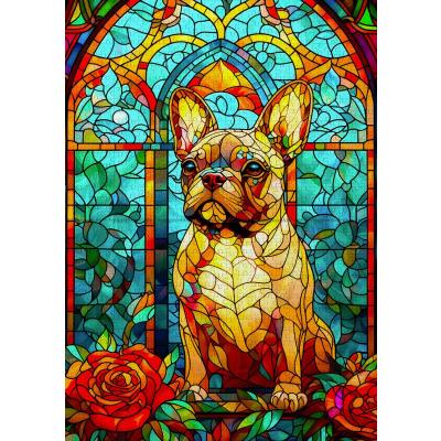 Billede af Fransk bulldog i mosaik, 1000 brikker