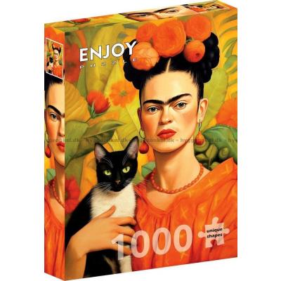 Billede af Frida Kahlo og katten, 1000 brikker