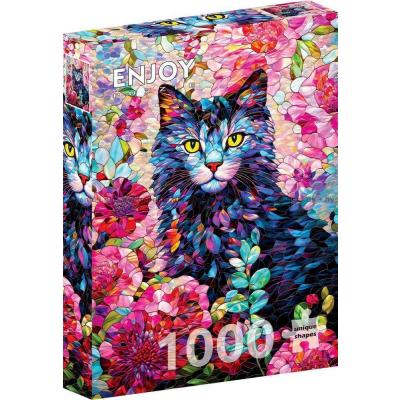 Billede af Katten blandt blomster, 1000 brikker