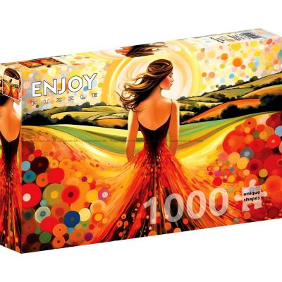 Billede af Kjolen blandt blomster, 1000 brikker