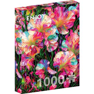 Billede af Ærteblomster i fuld flor, 1000 brikker
