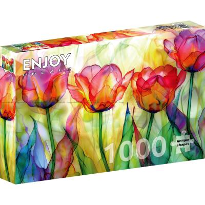 Farverige blomsterblade, 1000 brikker