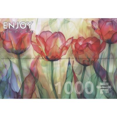 Billede af Farverige blomsterblade, 1000 brikker