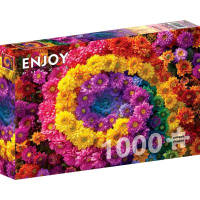 Farverig blomsterhvirvel, 1000 brikker