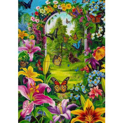 Billede af Blomsterporten i haven, 1000 brikker