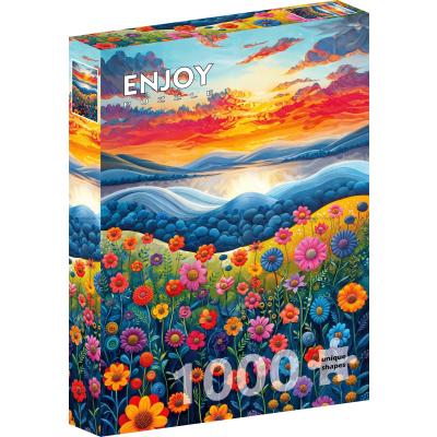 Blomstereng i morgensol, 1000 brikker