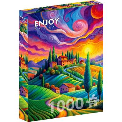 Billede af Toscana: Solnedgang over bakkerne, 1000 brikker