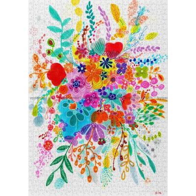 Billede af Vilde blomster i akvarel, 1000 brikker