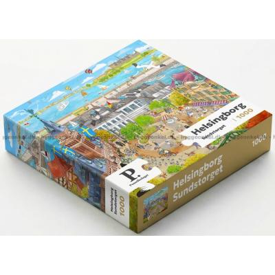 Billede af Sverige silhuetter: Helsingborg, 1000 brikker