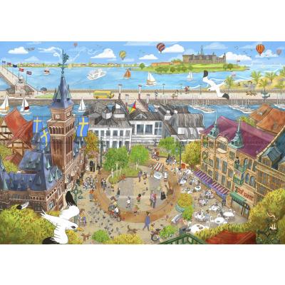 Billede af Sverige silhuetter: Helsingborg, 1000 brikker