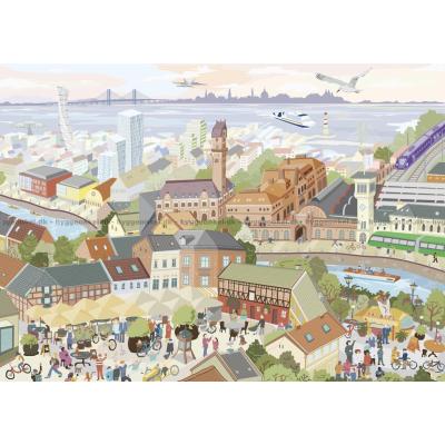Billede af Sverige silhuetter: Malmö, 1000 brikker