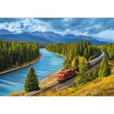 Billede af Canada: Toget kører igennem Banff National Park, 1000 brikker