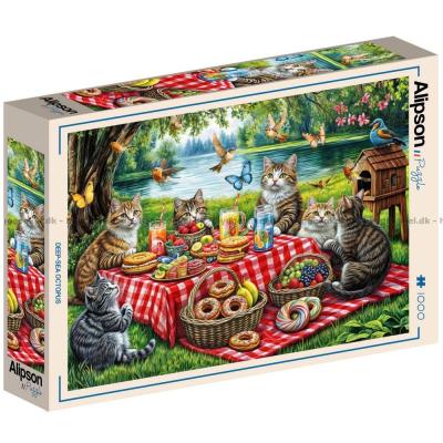 Billede af Kattenes picnic i det grønne, 1000 brikker