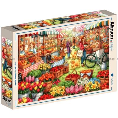 Billede af Blomster og brød på markedet, 1000 brikker