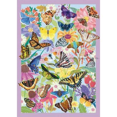 Billede af Blomster og sommerfugle, 1000 brikker