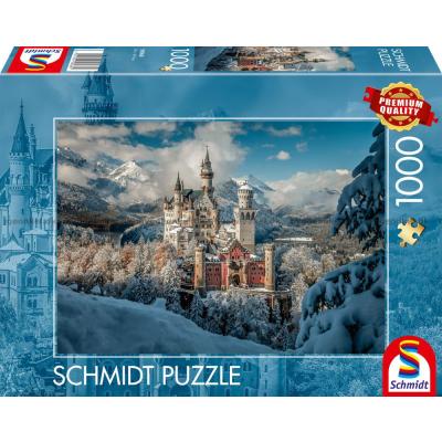 Frostklar udsigt til Neuschwanstein, 1000 brikker
