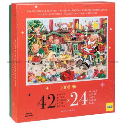 Billede af Julekalender: Julemandens travle værksted, 24x42 brikker