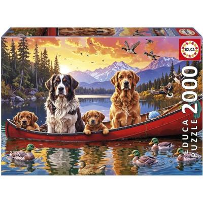 Billede af Hundene på kanotur, 2000 brikker