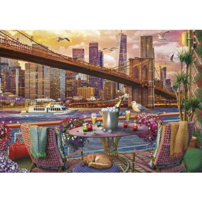 Billede af Romantisk aften ved Brooklyn Bridge, 2000 brikker