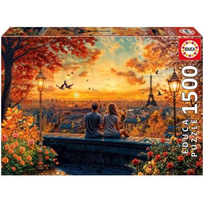 Billede af Romantisk solnedgang i Paris, 1500 brikker