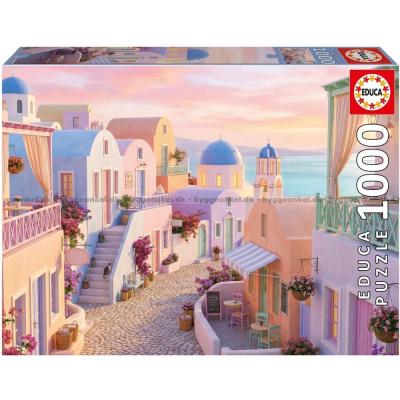 Billede af Aftenlys over Santorini, 1000 brikker